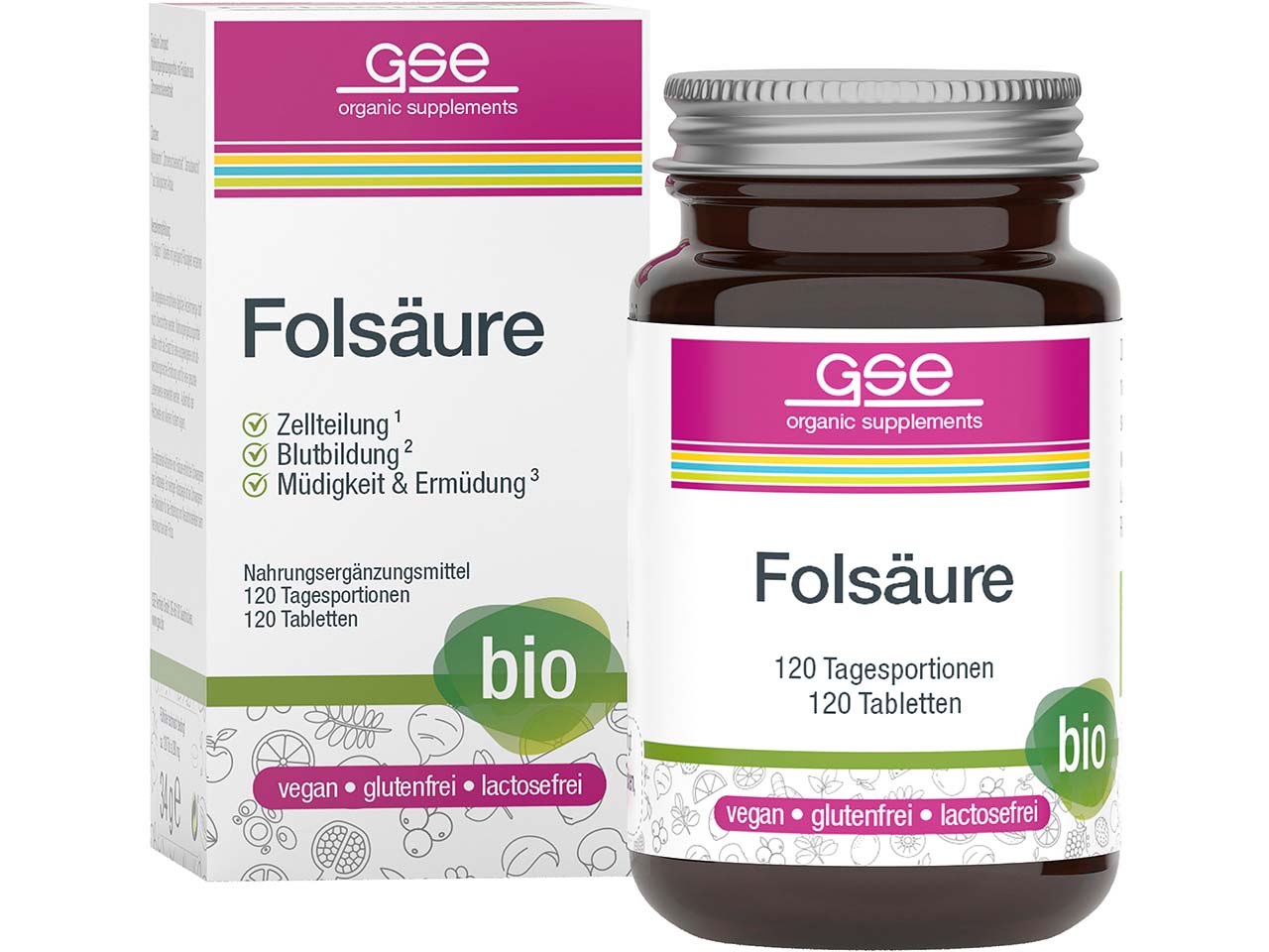 GSE Bio-Tabletten Folsäure Compact, 120 Stück