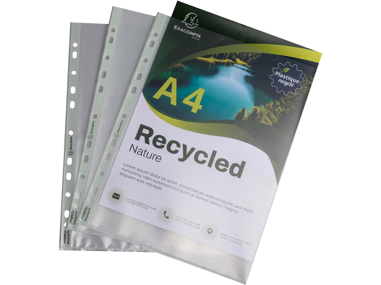 25 Exacompta Prospekthüllen "Forever" Recycling-PP, DIN A4, 120µ, genarbt