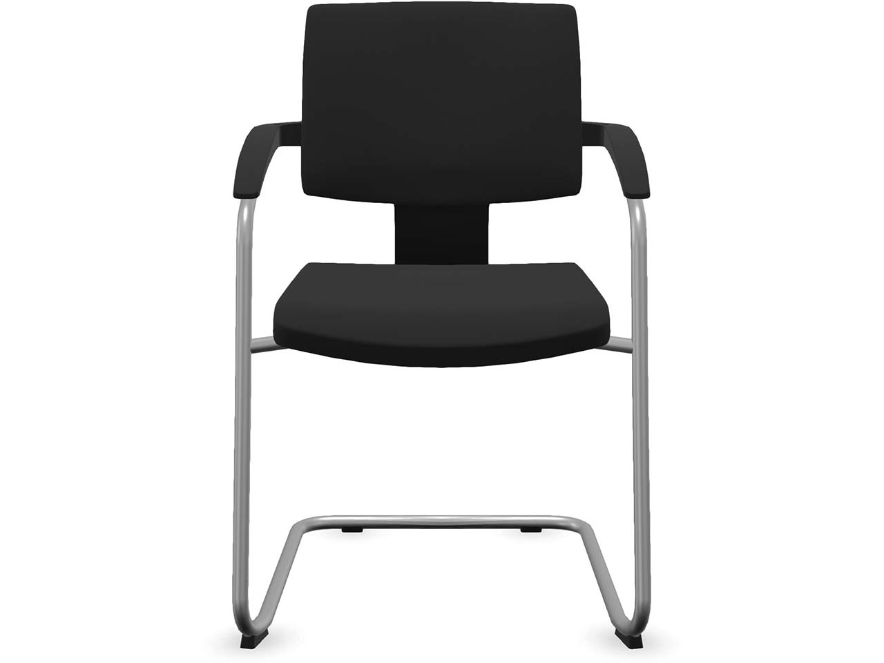 Profim Freischwinger "XENON" mit Armlehnen, stapelbar, silber, Stoff: schwarz