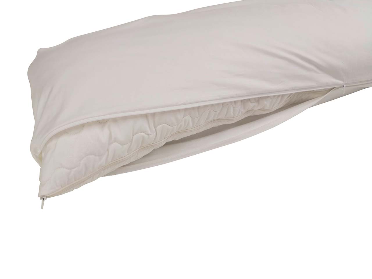 Bezug für Seitenschläferkissen 40 x 140 cm, aus Bio-Baumwolle, weiß