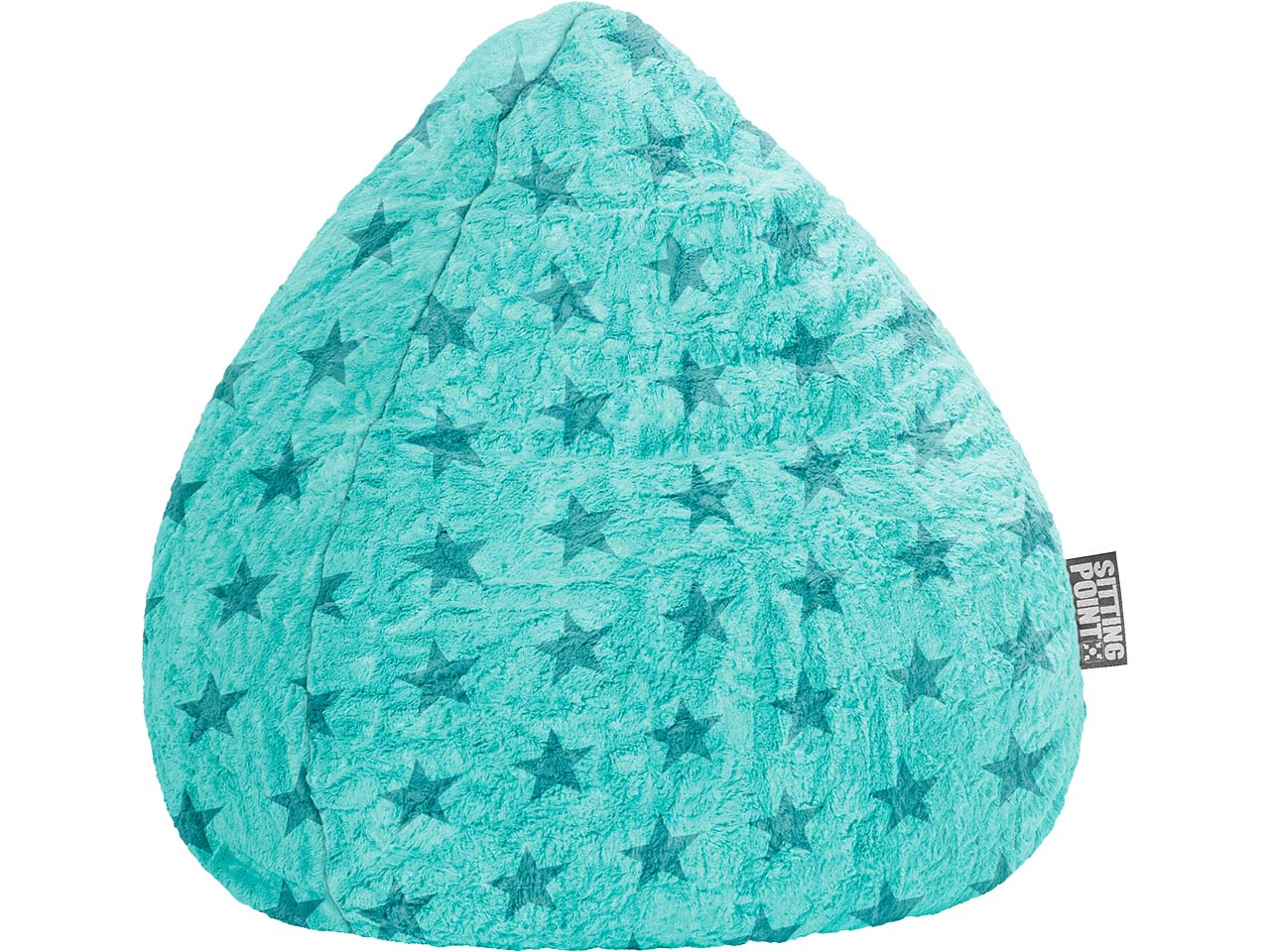 Sitzsack "fluffy stars L", 70 x 90 cm, türkis