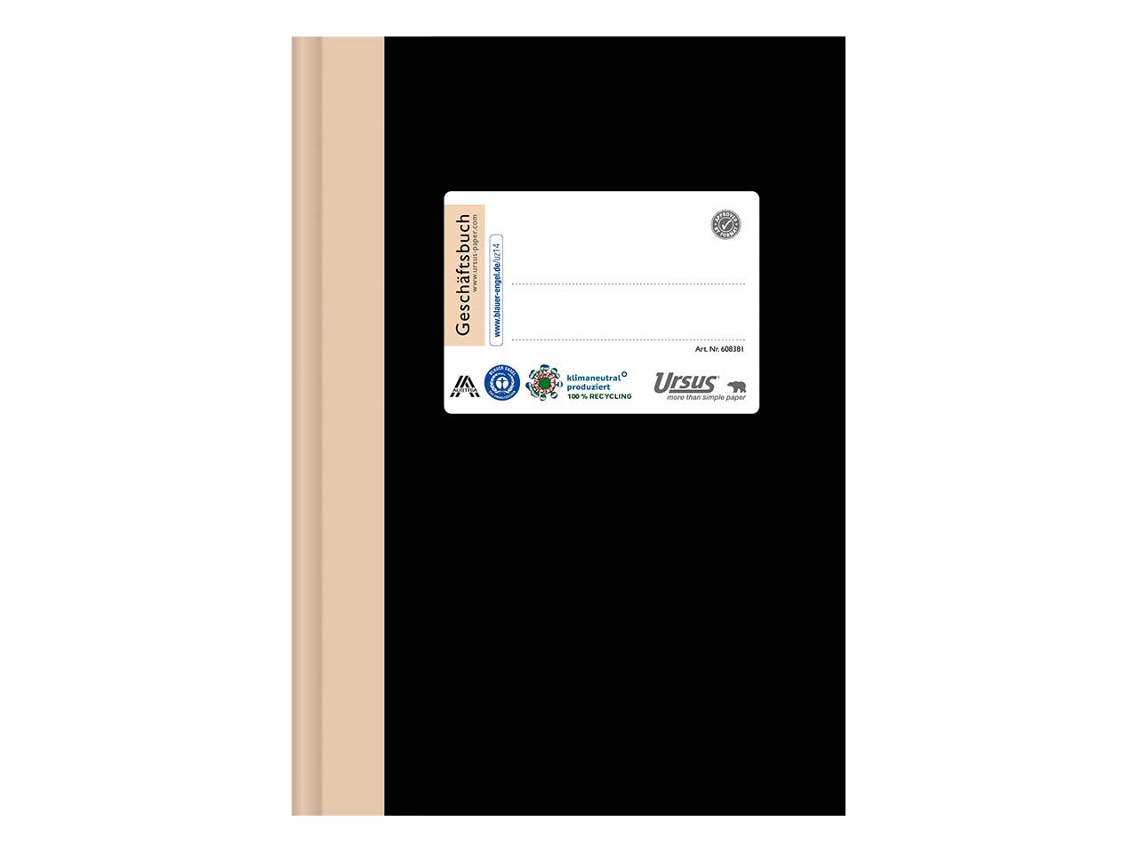 Ursus Notizbuch 'green' DIN A5, 144 Blatt, 80 g/m², kariert