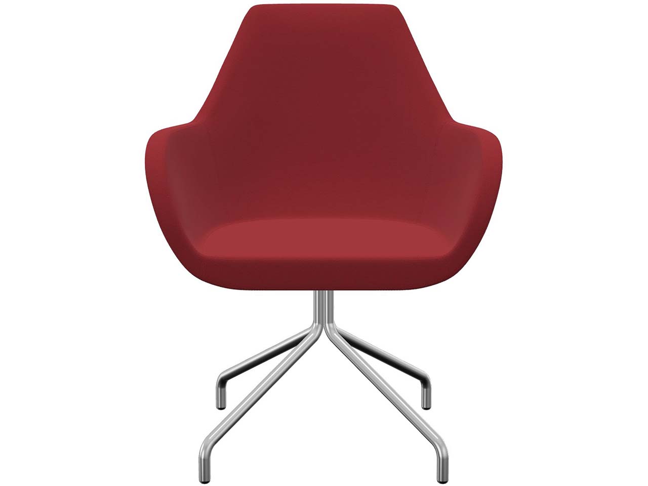Profim Besucherstuhl "FAN" mit drehbarem Sternfußgestell, silber, Stoff: rot