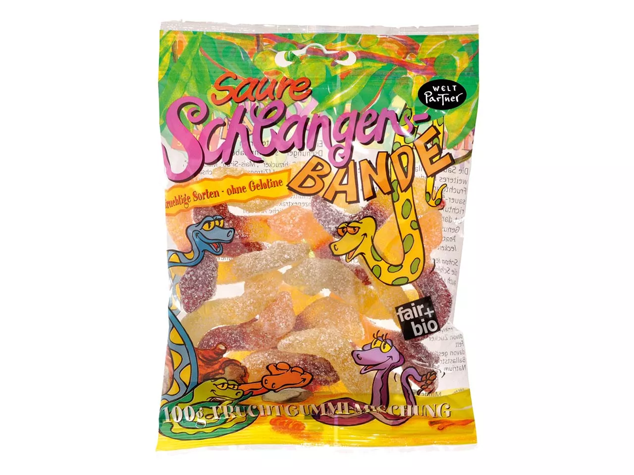 WeltPartner Bio-Fruchtgummi "Saure Schlangen Bande" 100 g