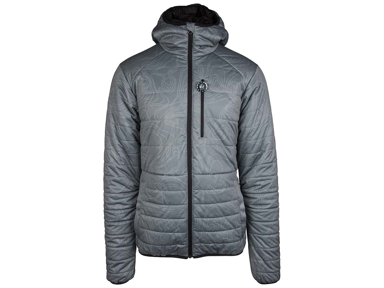 bleed Bio-Herren-Steppjacke "EU-phoric" mit senkrechter Brusttasche, grau, Gr. L