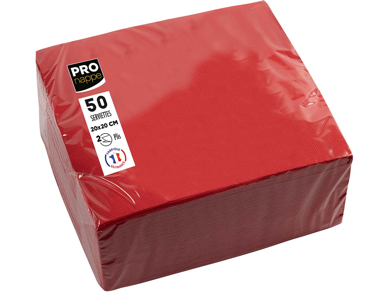 50 ProNappe Cocktail-Servietten 20 x 20 cm, rot