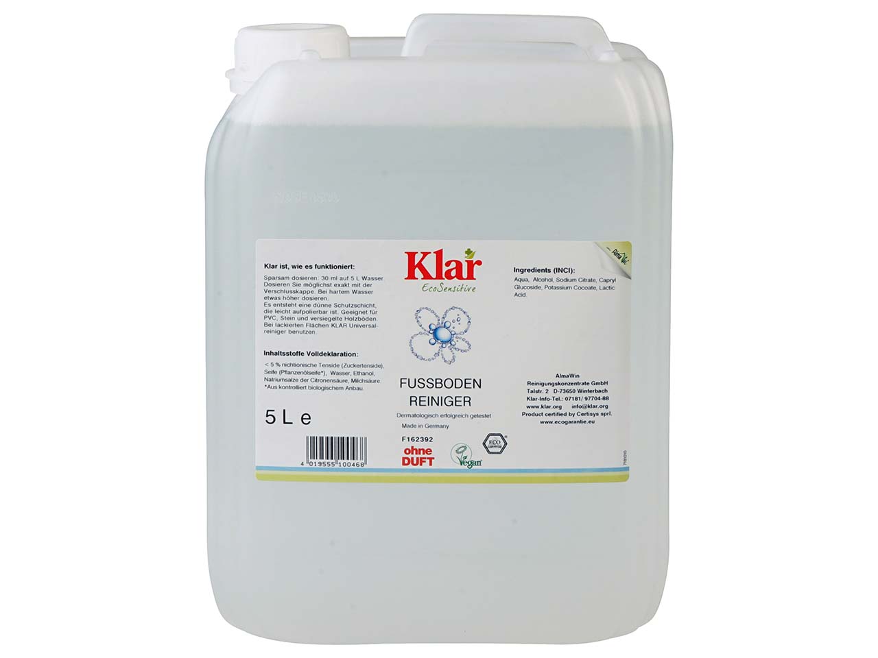 Klar Fußbodenreiniger "EcoSensitive" 5 l