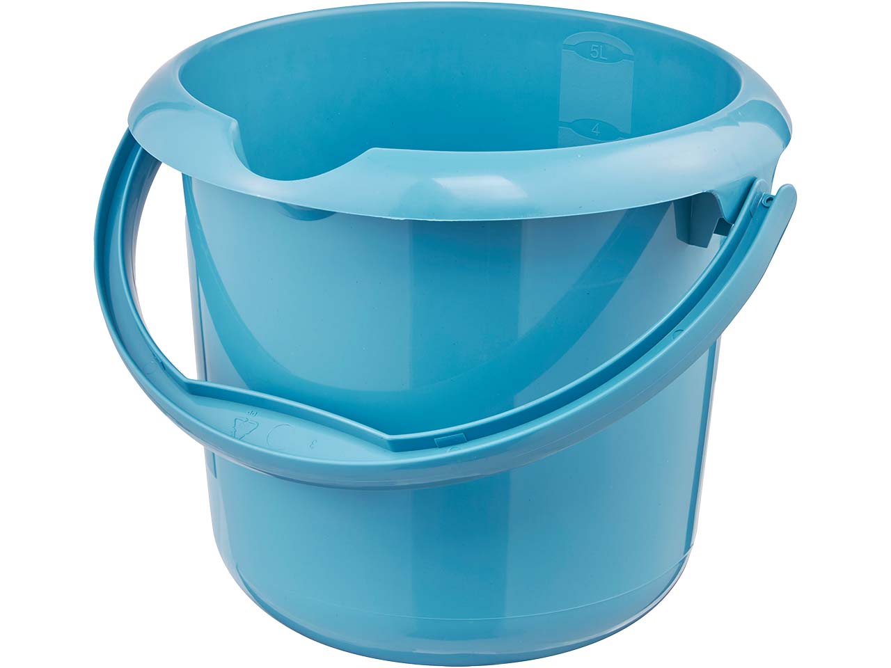 keeeper Eimer "Mika Eco Line" mit Ausguss, Skala und Griff, Ø 24 cm, 5 l, blau