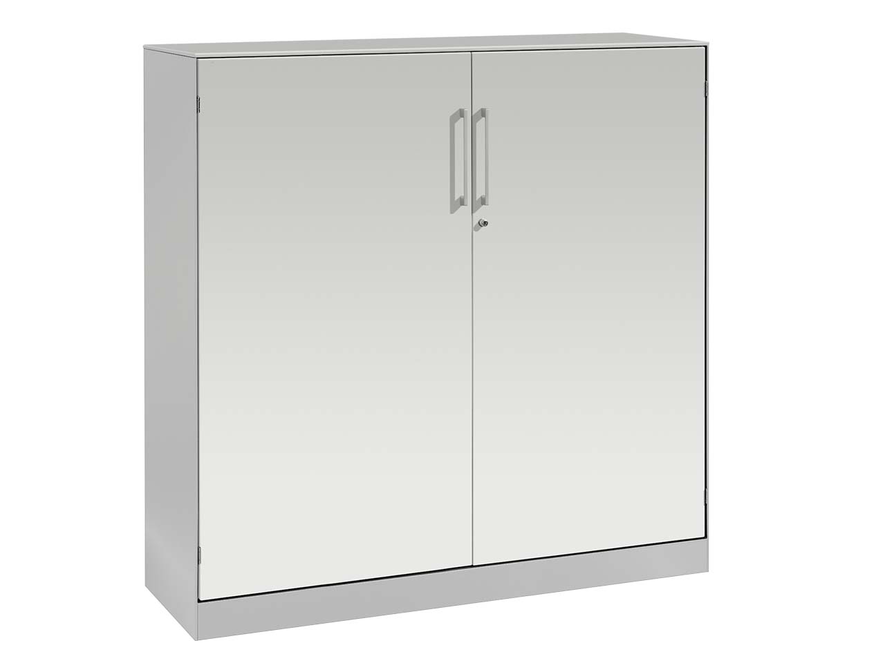 Flügeltürenschrank "CONTACT", Höhe 131 cm  (BxT) 120 x 43,5, silber
