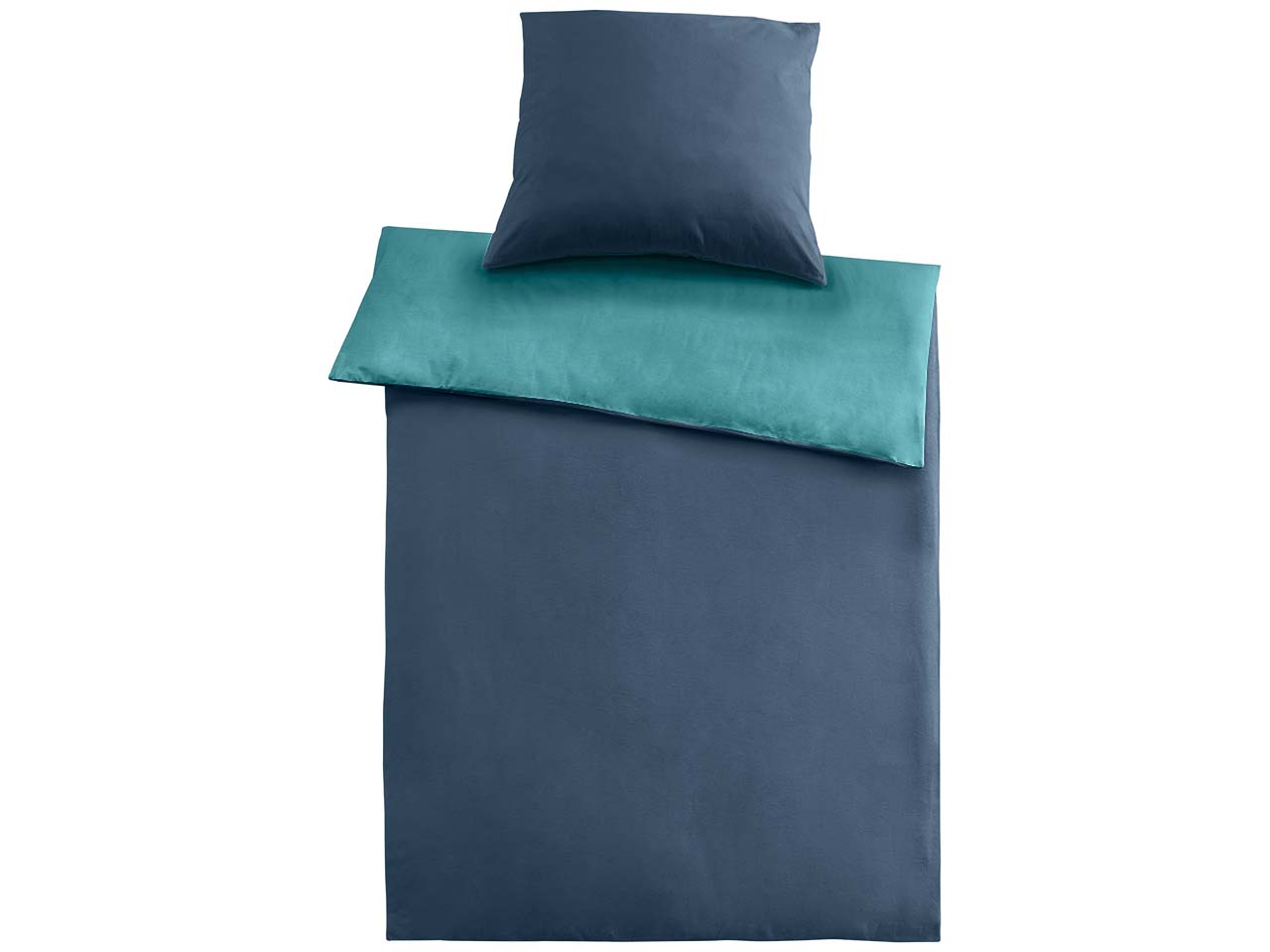 Cotonea Wendebettwäsche "Edelbiber" aus Bio-Baumwolle 80x80 cm/135x200 cm azurblau/türkis
