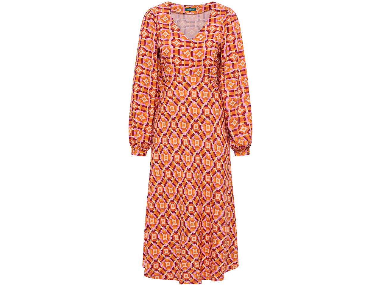 tranquillo Damen-Maxi-Kleid mit V-Ausschnitt, squared, Gr. 38
