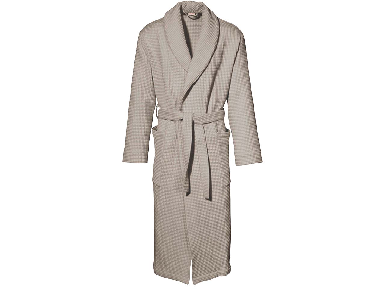 Cotonea Waffelpikee Bademantel aus Bio-Baumwolle, Gr. L, leinen