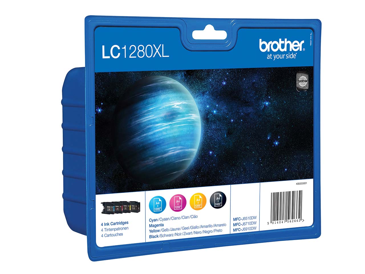 Brother 4er Set Tintenpatronen LC1280BK/C/M/Y schwarz, cyan, magenta, gelb