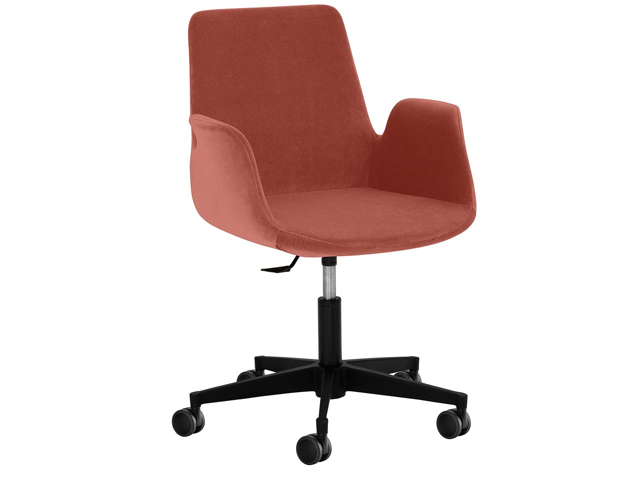 Besucherstuhl "2010" mit Kunststoff-Fußkreuz, orangerot