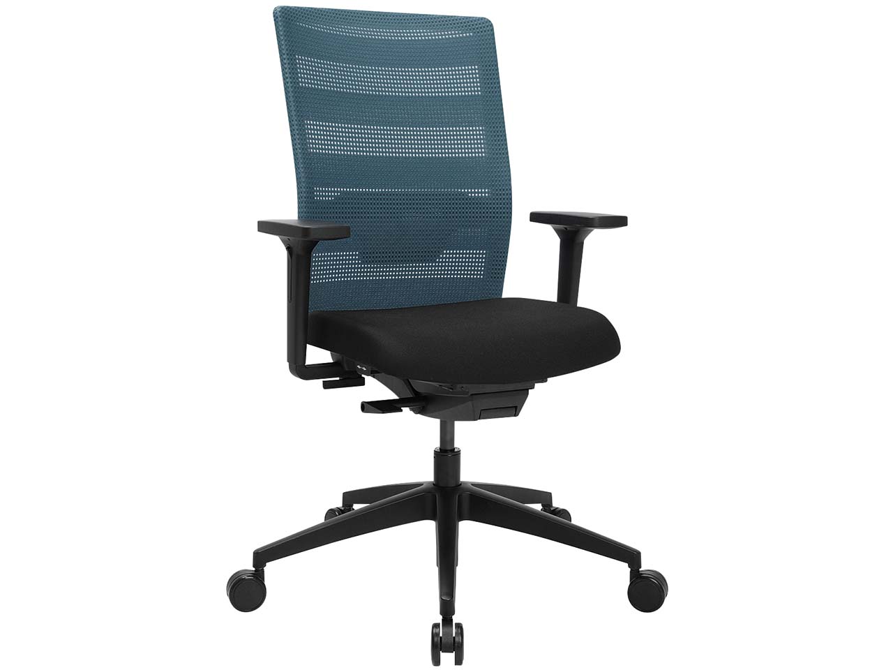 Topstar Bürodrehstuhl "AirWork" mit Armlehnen, Sitz schwarz, Rücken petrol