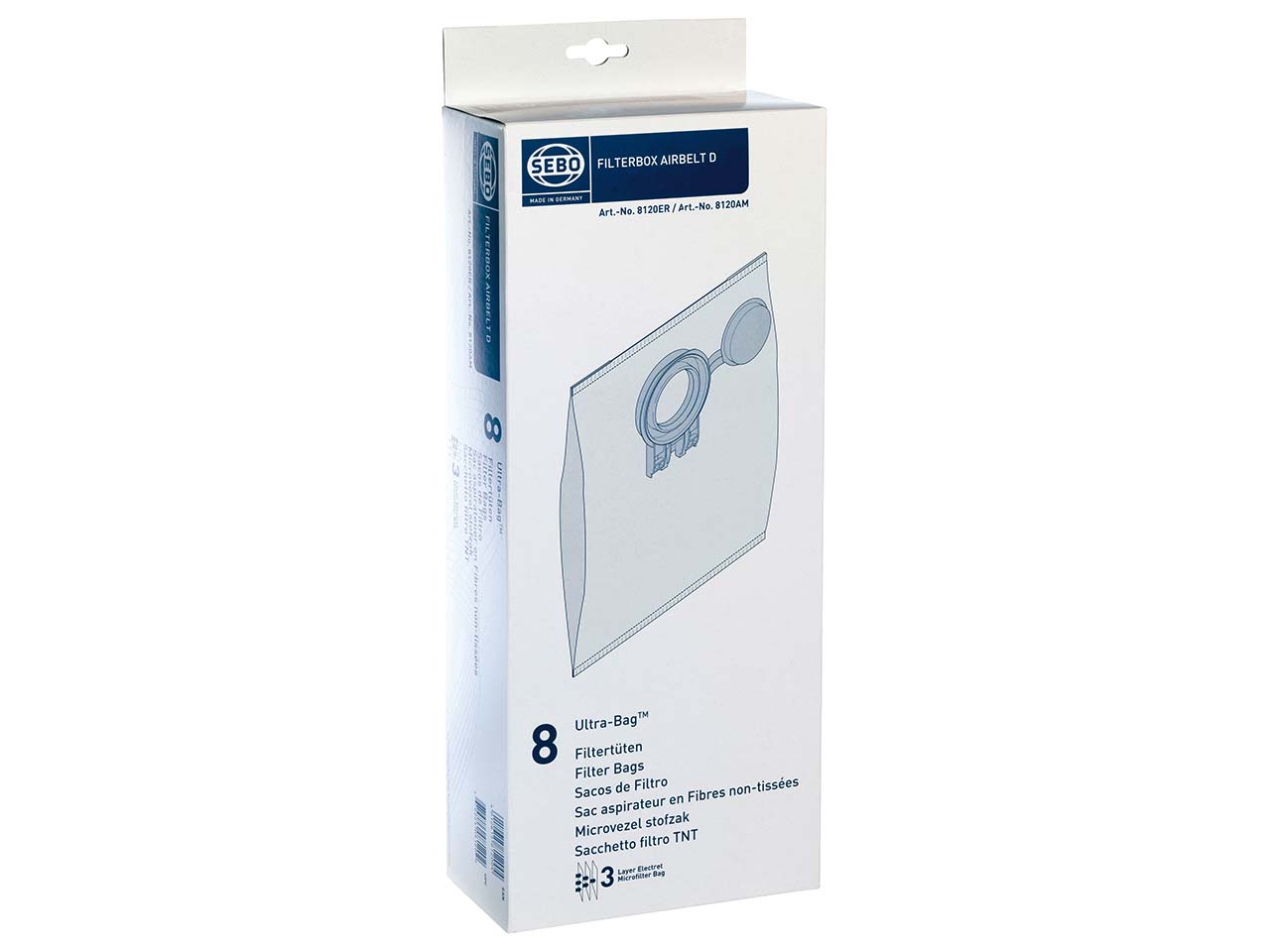 8 SEBO Staubsaugerbeutel Airbelt D-Serie 6 l