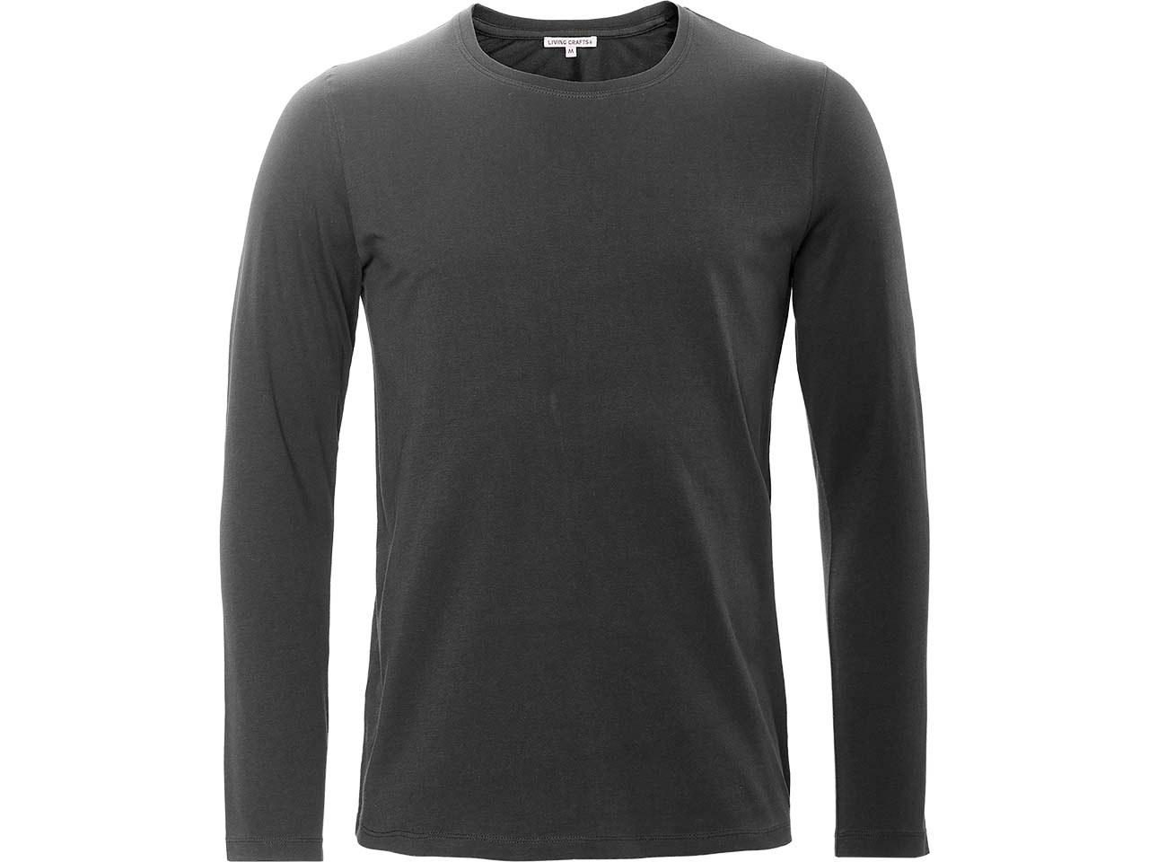 Living Crafts Bio-Herren-Langarmshirt "TERIK" mit Rundhalsausschnitt, black, Gr. M
