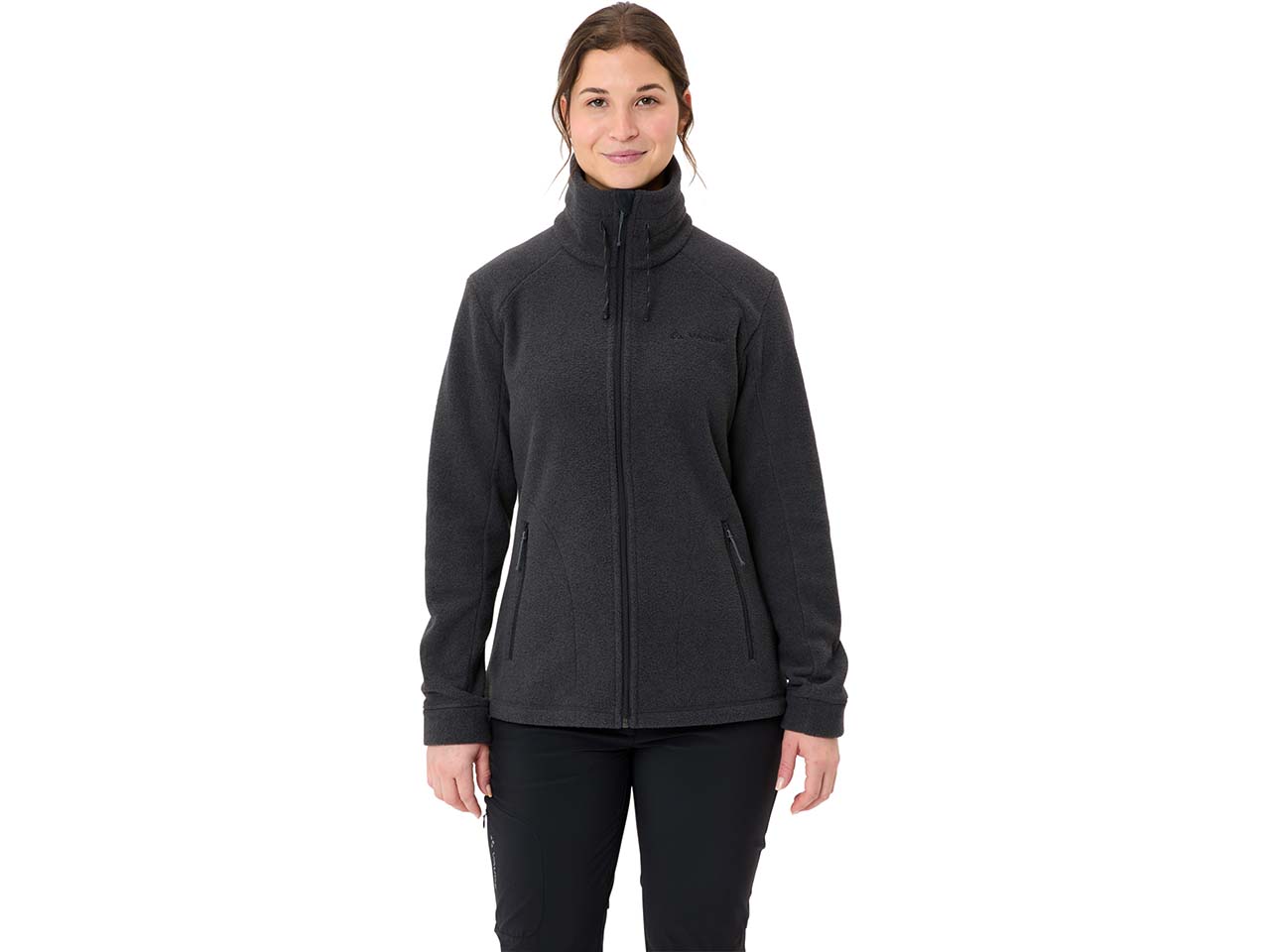 VAUDE Damen-Fleecejacke 'Skomer Winter' mit Kordelzug-Stehkragen, phantom black, Gr. 36