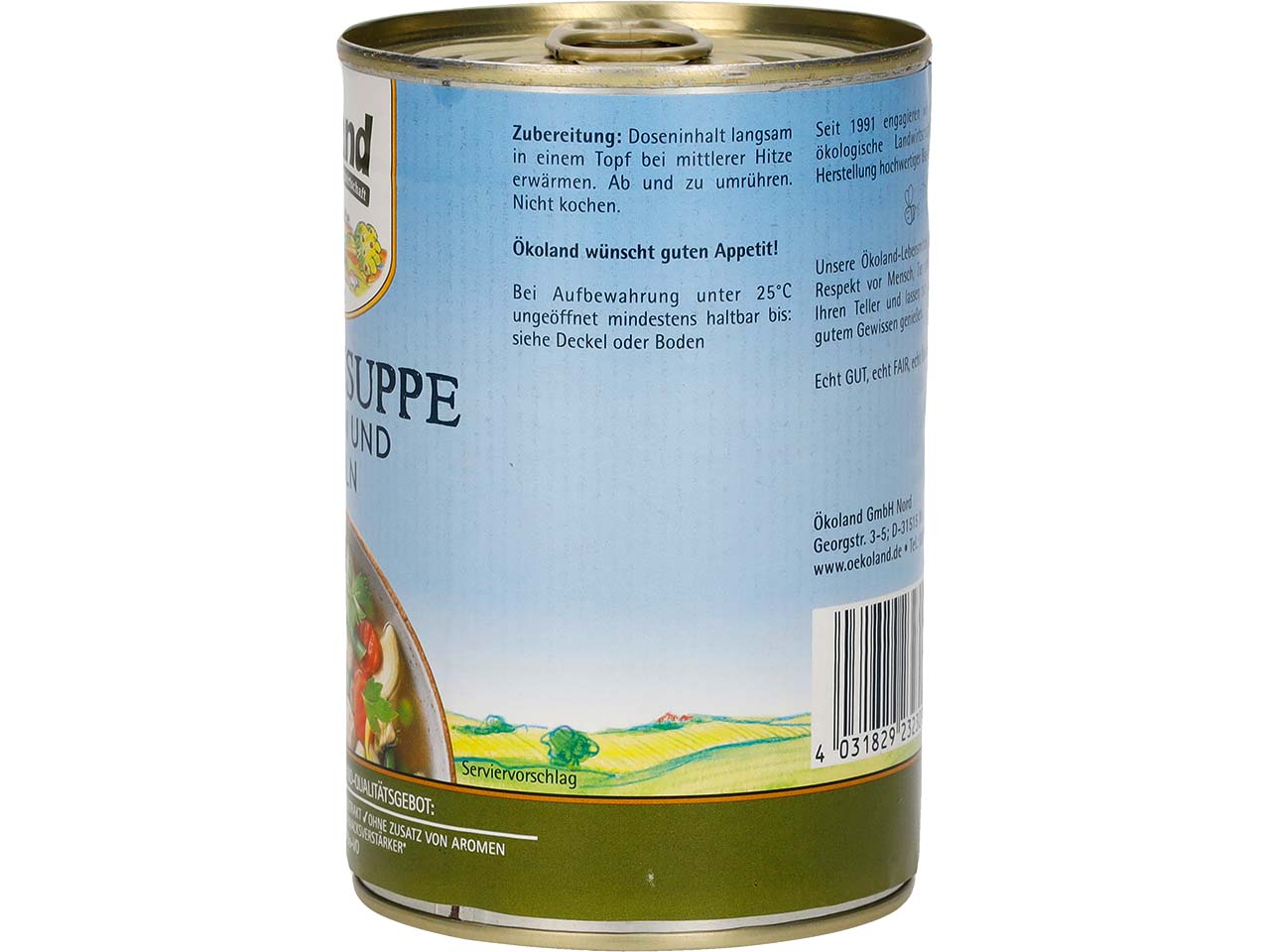 Ökoland Bio-Gemüsesuppe mit Huhn und Nudeln, 400 g