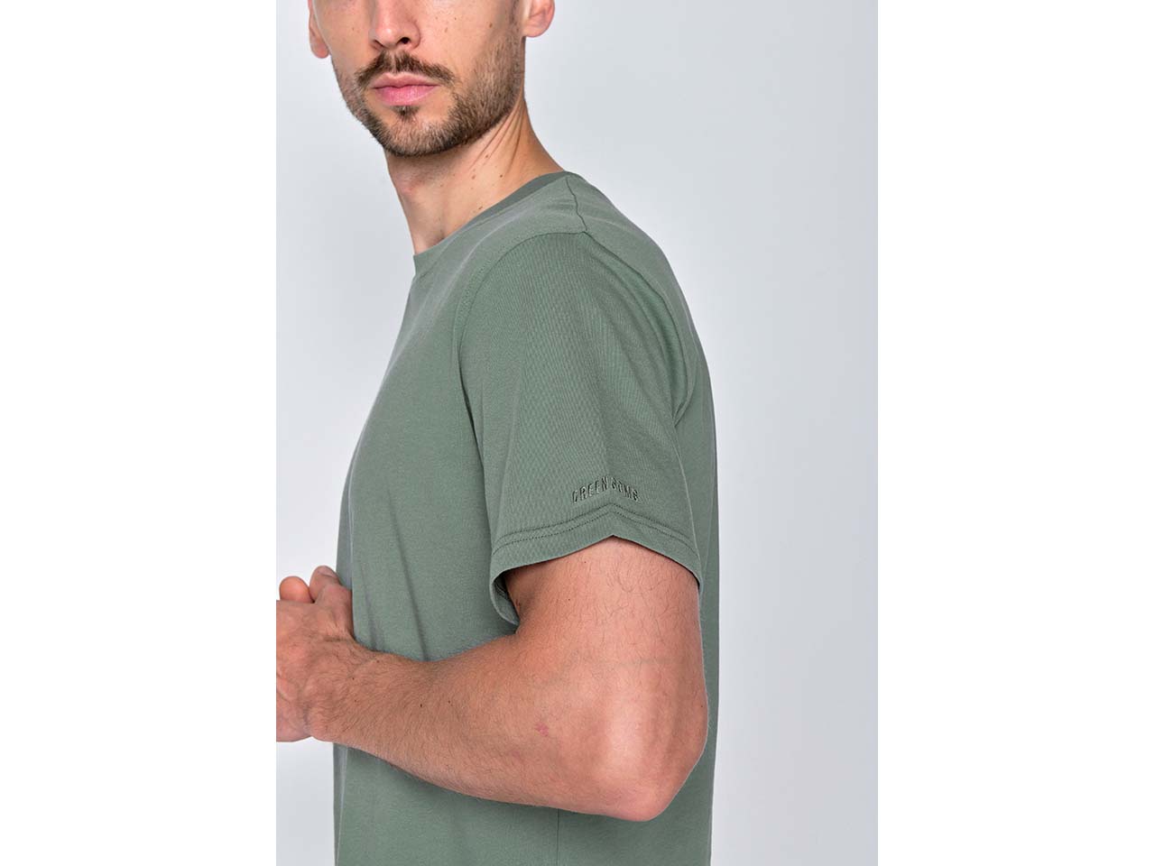 GREENBOMB Bio-Herren-T-Shirt "BBQ" mit Rundhalsausschnitt, pale green, Gr. M