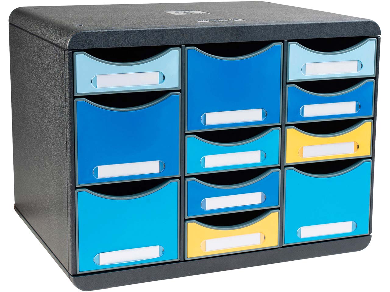 Exacompta Schubladenbox 'BEE BLUE Store-Box Multi'mit 11 Schubfächern, aus Recyclingkunsts