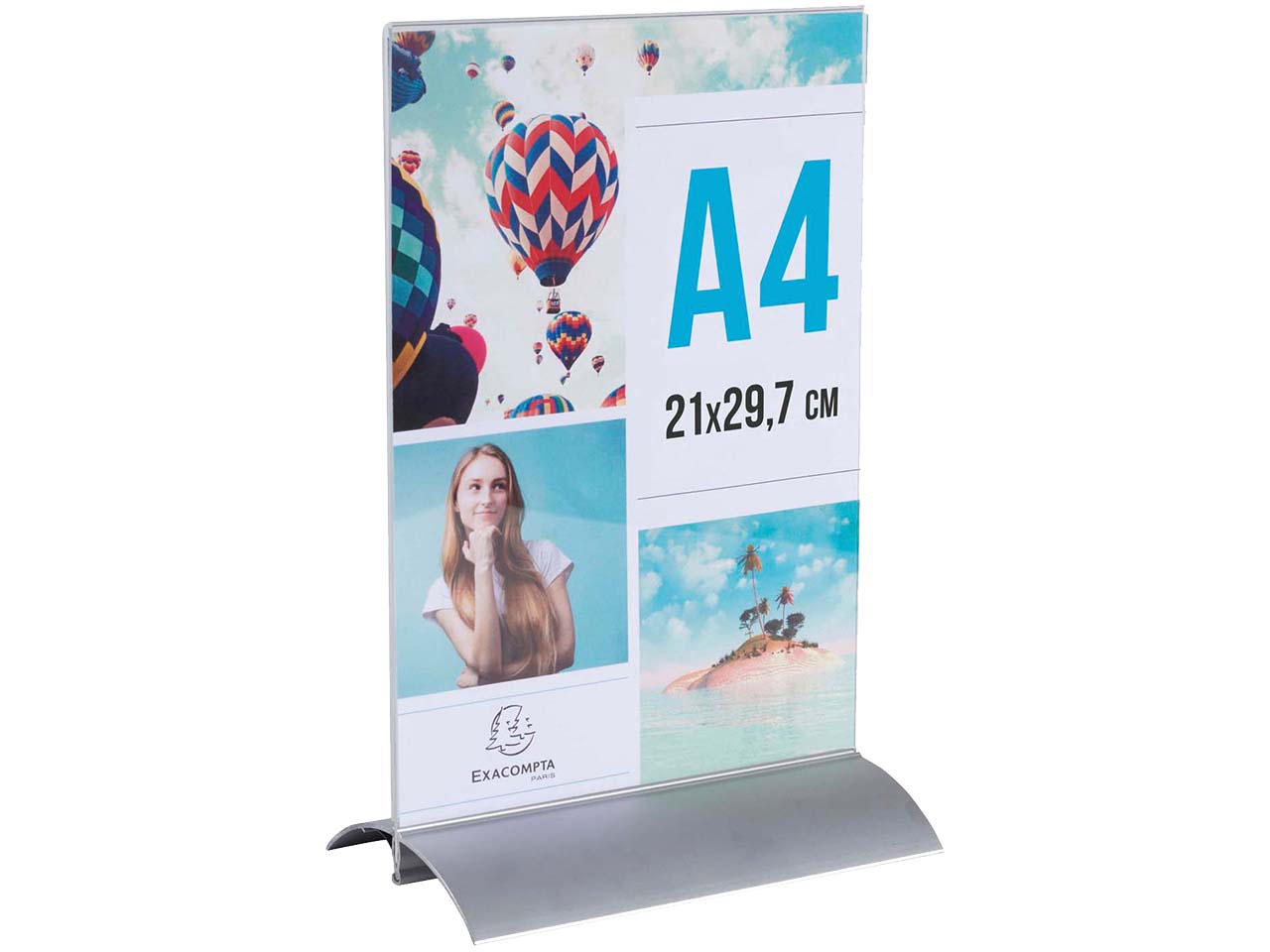 Exacompta Tischaufsteller "Exacryl" mit Aluminiumfuß, DIN A4, vertikal