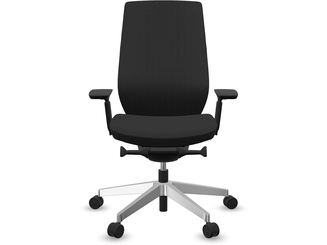 Profim Bürodrehstuhl "ACCIS PRO" mit Armlehnen, Gestell: silber, Sitz: schwarz