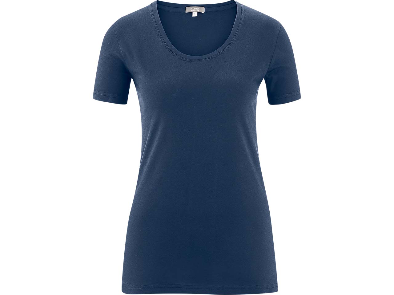 Living Crafts Bio-Damen-T-Shirt "FRIEDA" mit Rundhalsausschnitt, navy, Gr. XL