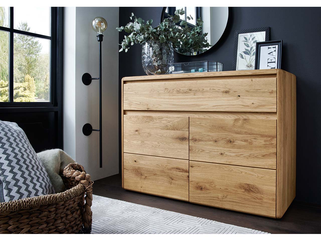 Forestales Kommode "Camano" 2 Türen, 1 Schublade, Eiche