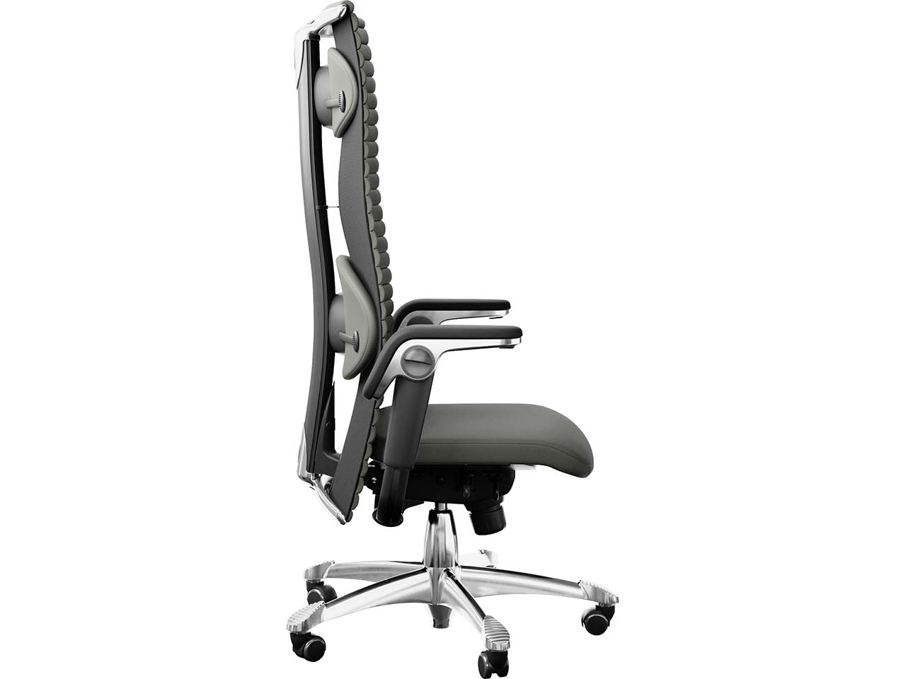 HAG Bürodrehstuhl "Excellence 9331" TiltDown AL, Gestell: si, Leder "PalomaSoft" warm grey