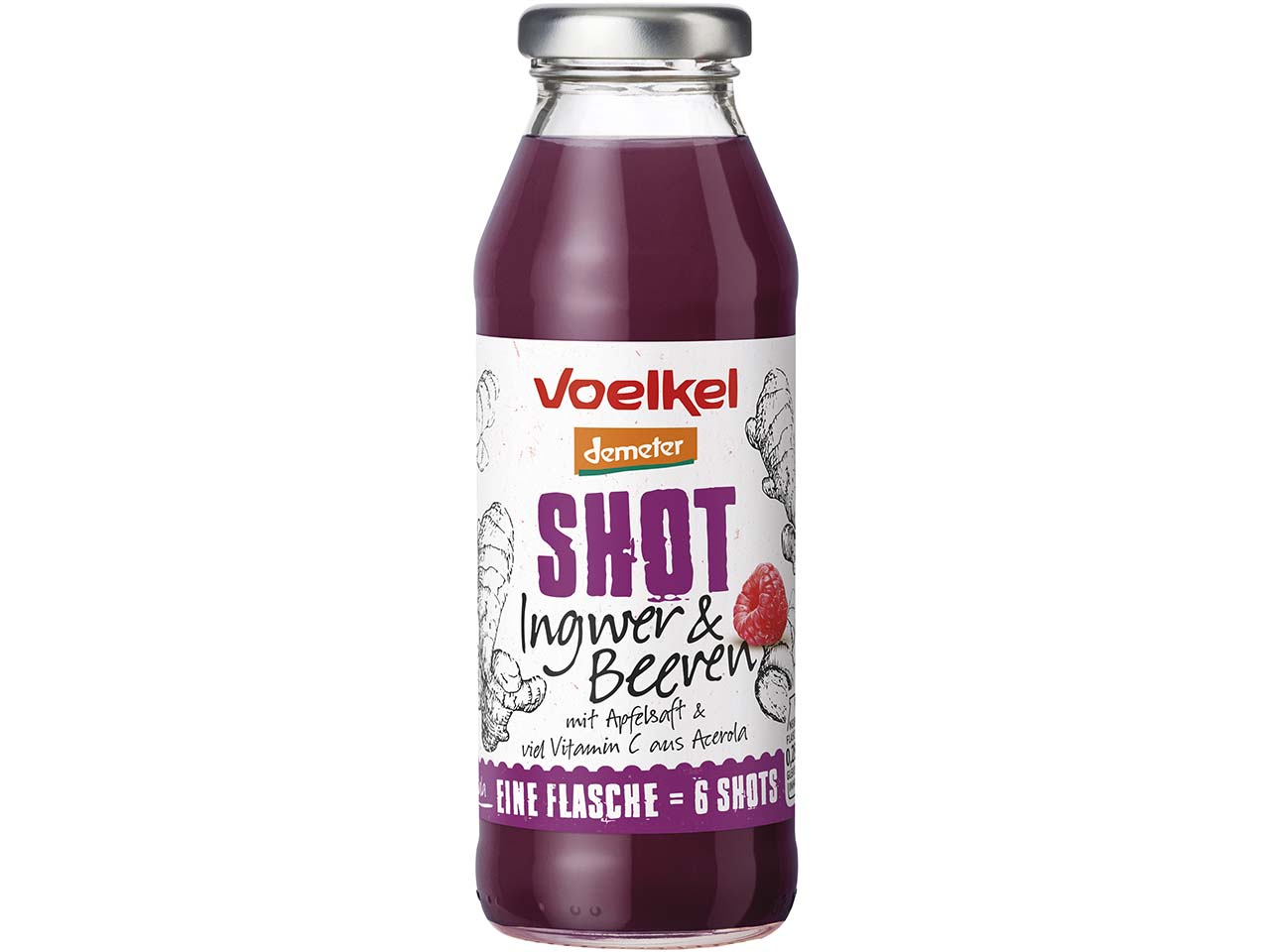 Voelkel Bio-Shot Ingwer & Beeren mit Apfelsaft, 280 ml