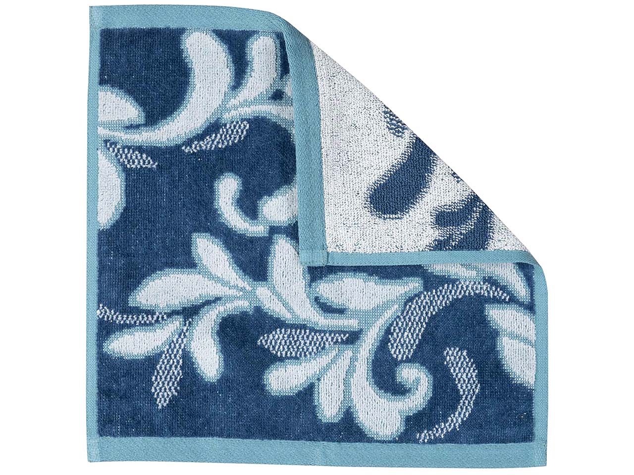 tranquillo Bio-Waschlappen "FLORAL" 30 x 30 cm, blue ocean