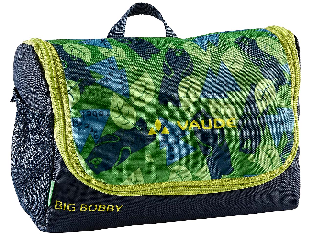 VAUDE Kinder-Kulturbeutel "Big Bobby" mit Namensschild, 2 l, parrot green/eclipse