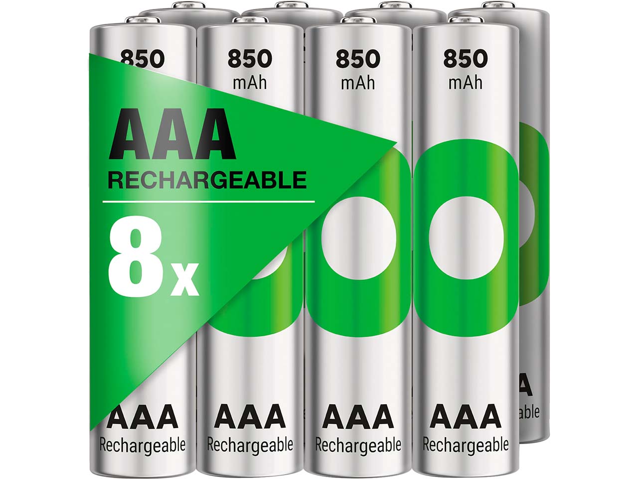 8er-Pack GP Battery Ready-to-use Akku "ReCyko+" Micro AAA, 1,2 V, 850 mAh