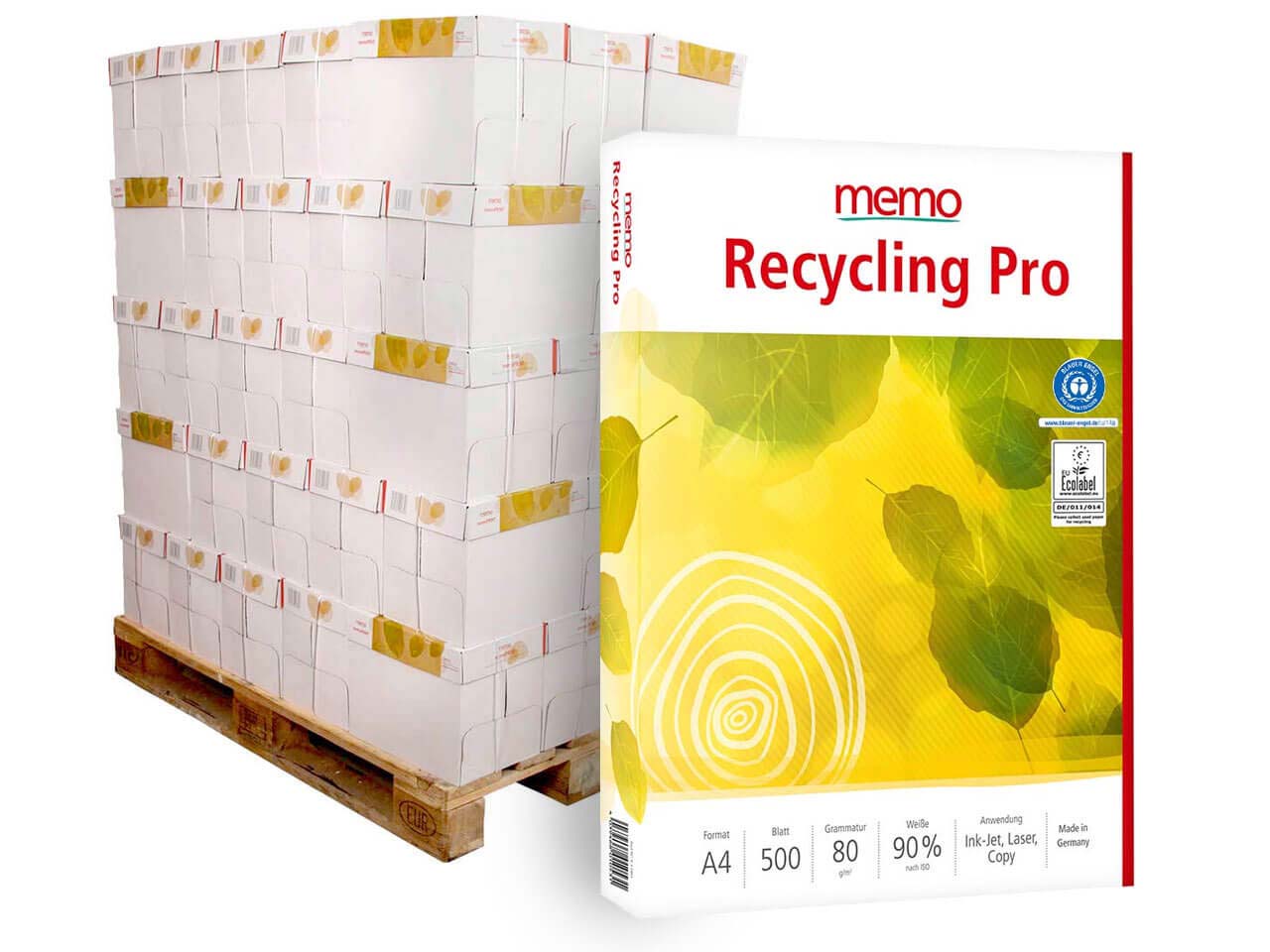 300 x 500 Blatt memo Kopierpapier 'Recycling Pro' DIN A4, 80 g/m², W90
