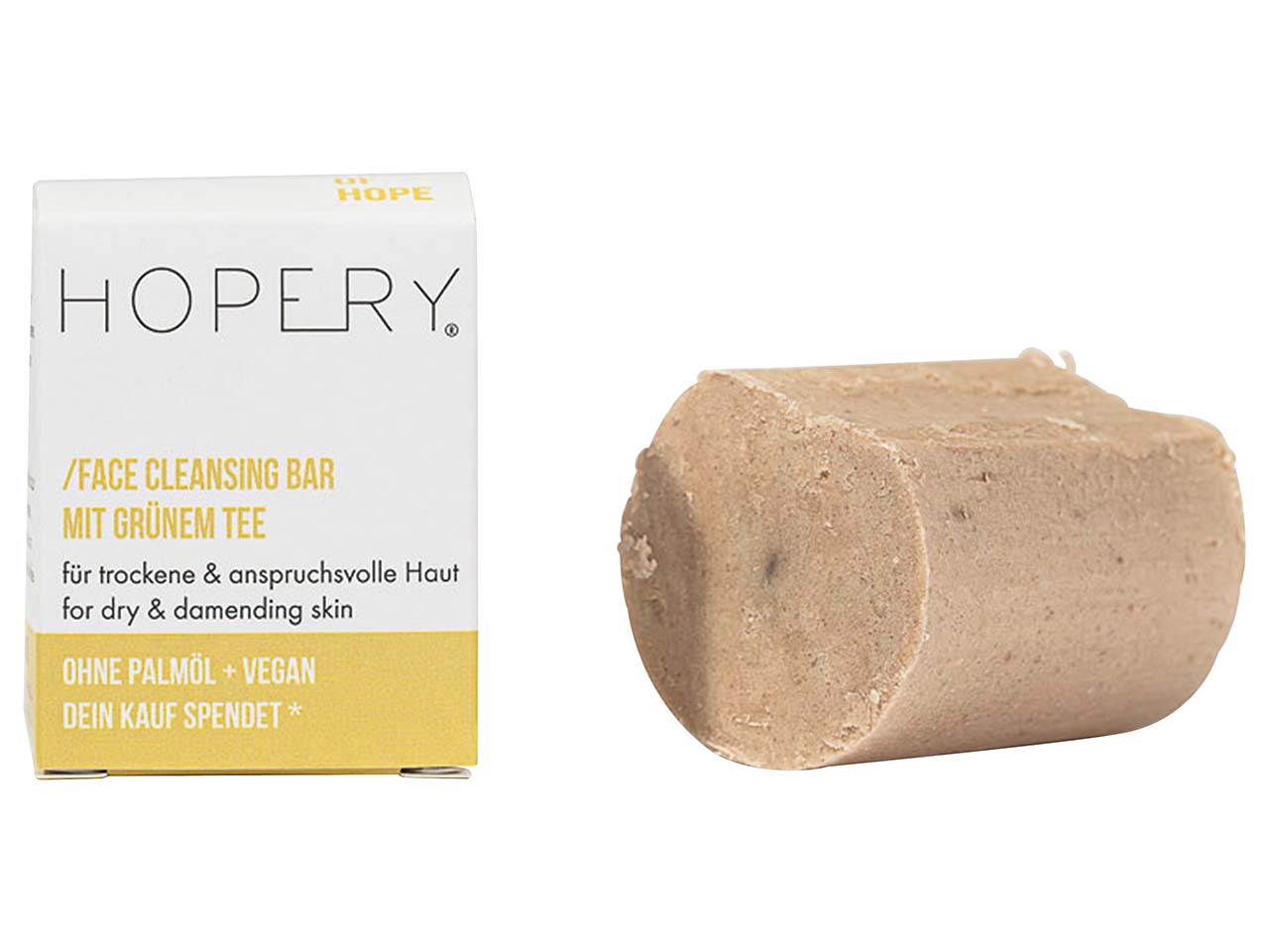HOPERY Feste Gesichtsreinigung mit grünem Tee, 65 g