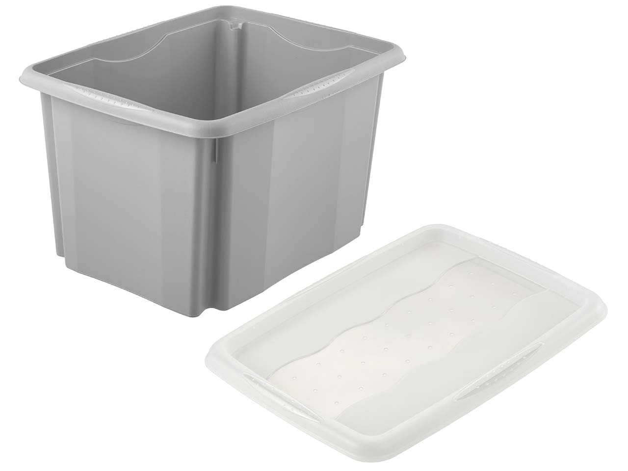keeeper Aufbewahrungsbox "Emil Eco Line" mit Deckel "Emilia", 44,5x34,5x27 cm, 30 l, grau
