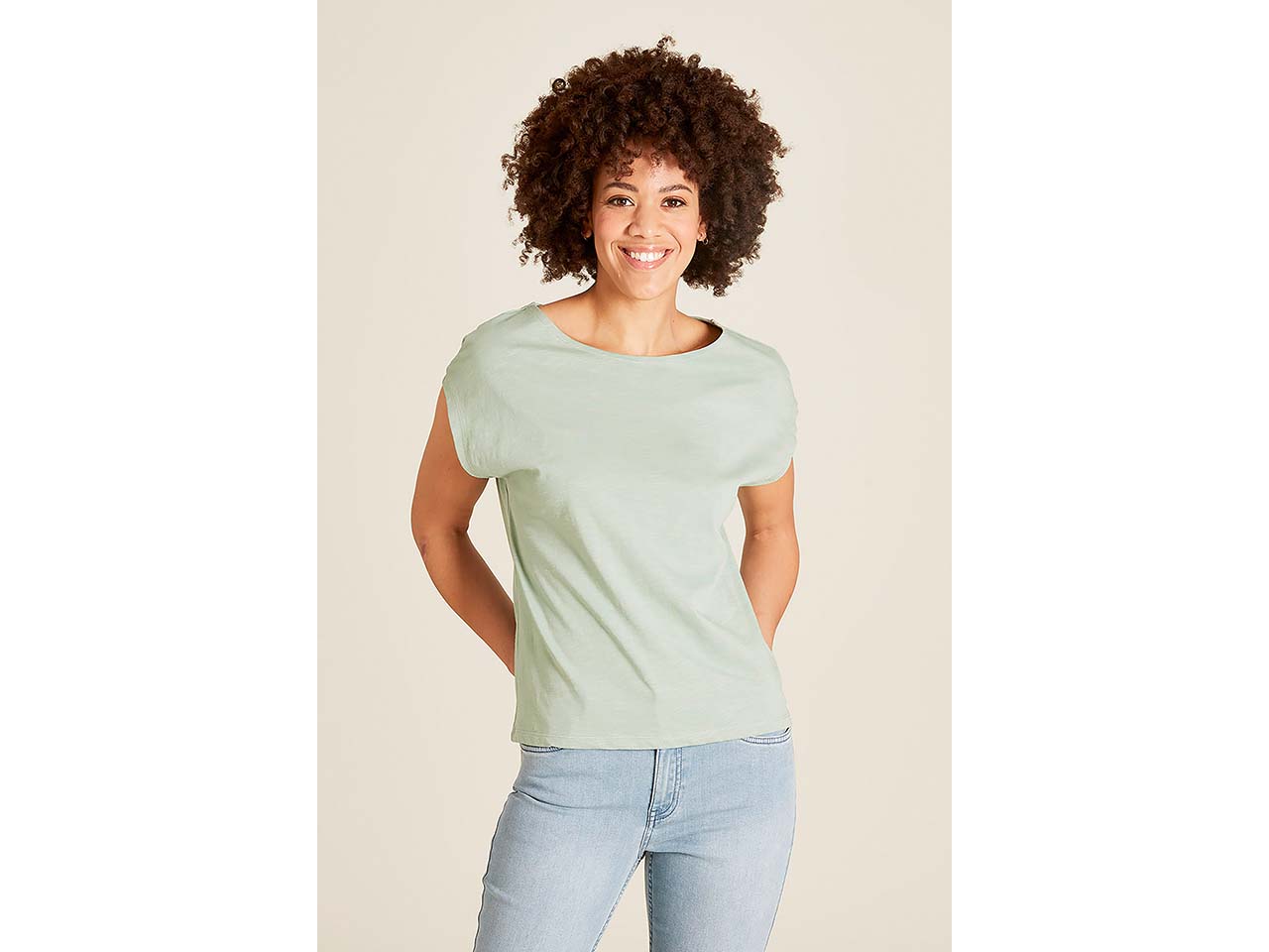 tranquillo Bio-Damen-T-Shirt mit kurzen Ärmel, granite green, Gr. S