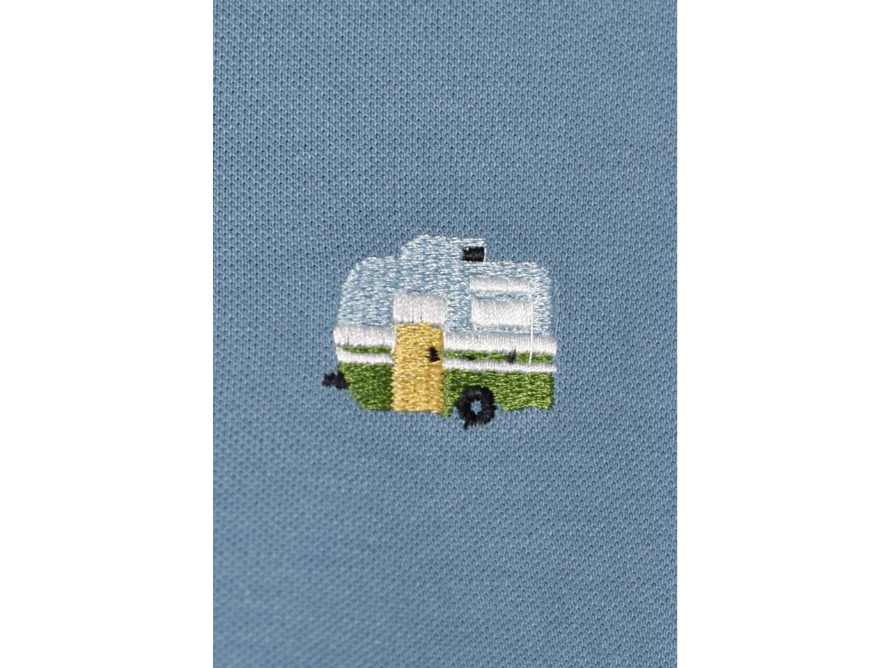 GREENBOMB Bio-Herren-Polo-Shirt "Caravan" mit Stickerei, sloppy blue, Gr. M