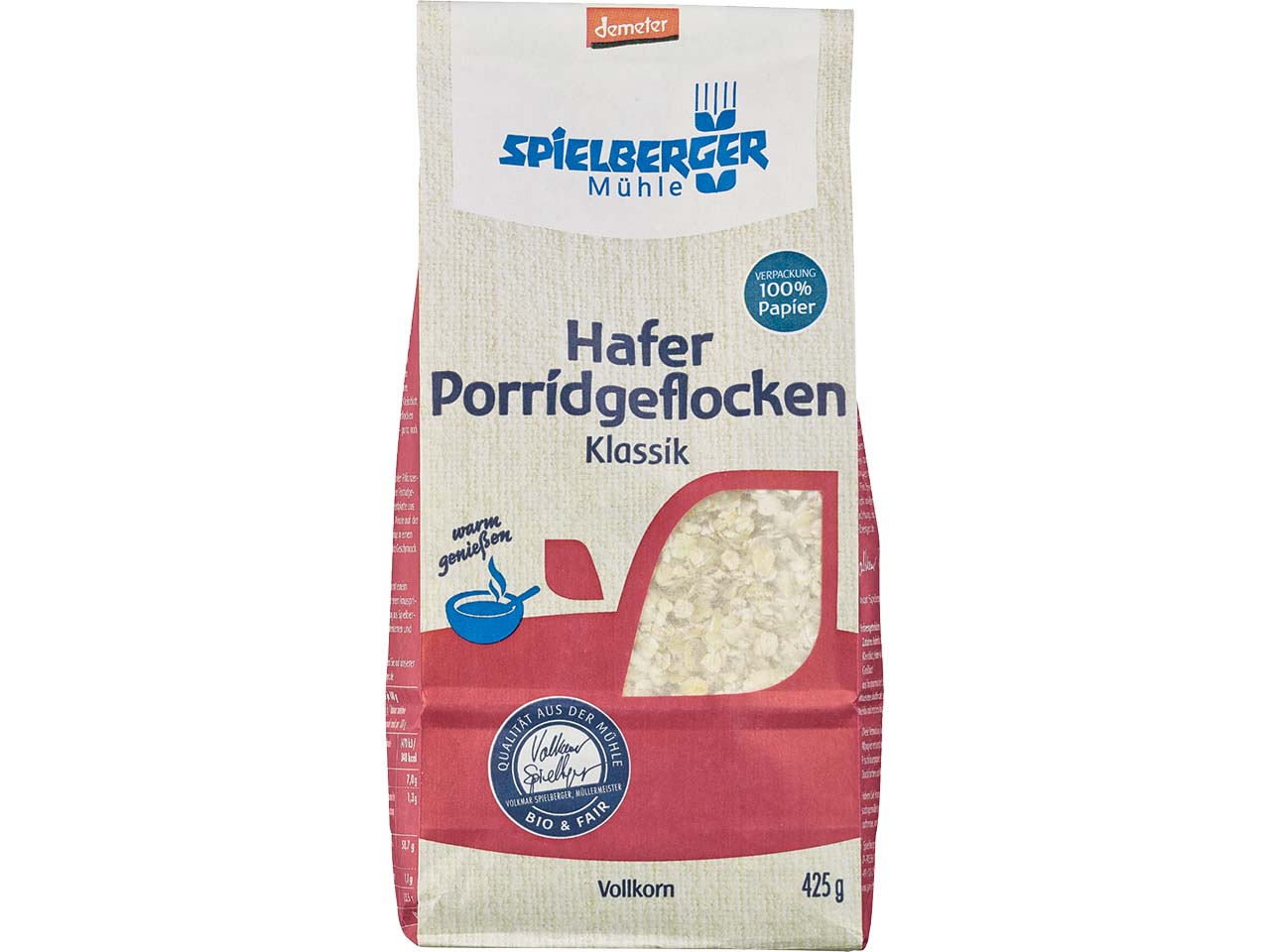 Spielberger Mühle Bio-Hafer-Porridgeflocken Klassik, 425 g