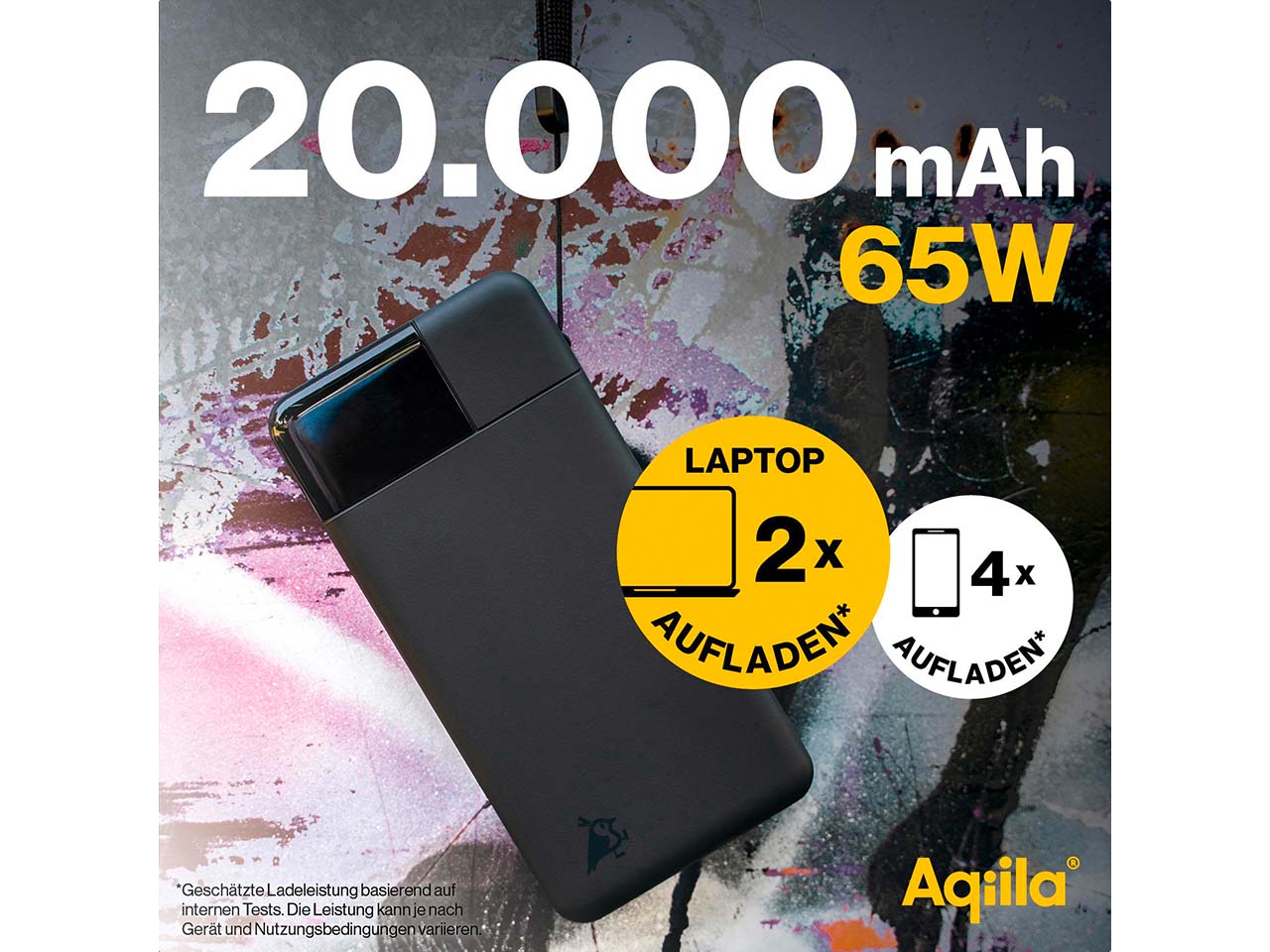 Aqiila Powerbank "Powerbird B20+" 20.000 mAh, schwarz