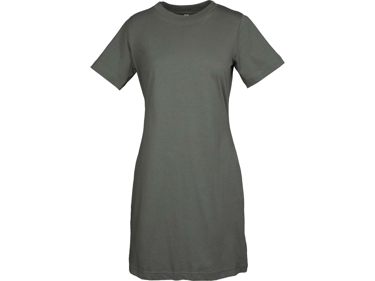 MELA Bio-Damen-Mini-T-Shirt-Kleid "DARSHAT" mit Rundhalsausschnitt, thymian, Gr. S