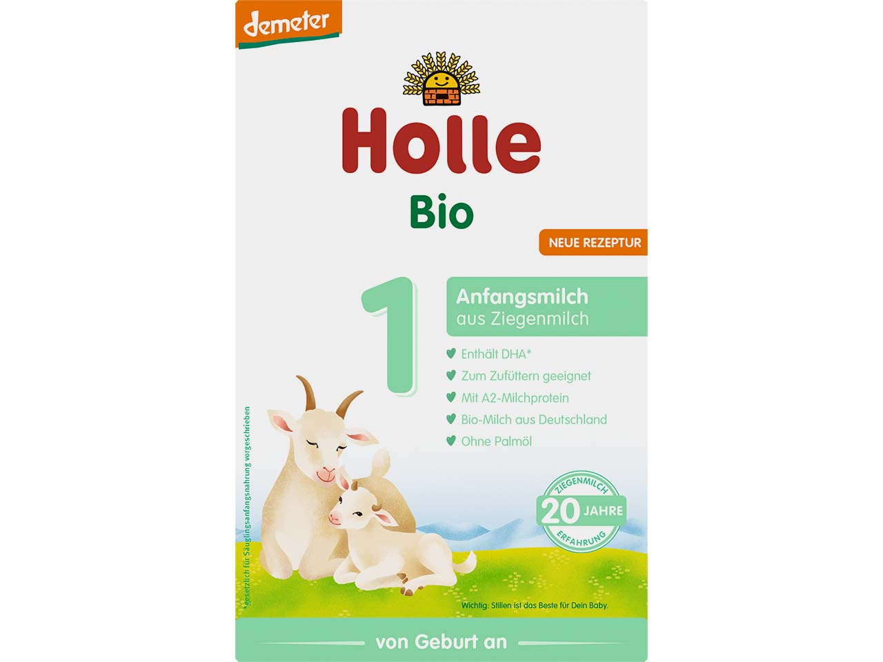 Holle Bio-Anfangsmilch 1 aus Ziegenmilch, von Geburt an, Pulver, 400 g