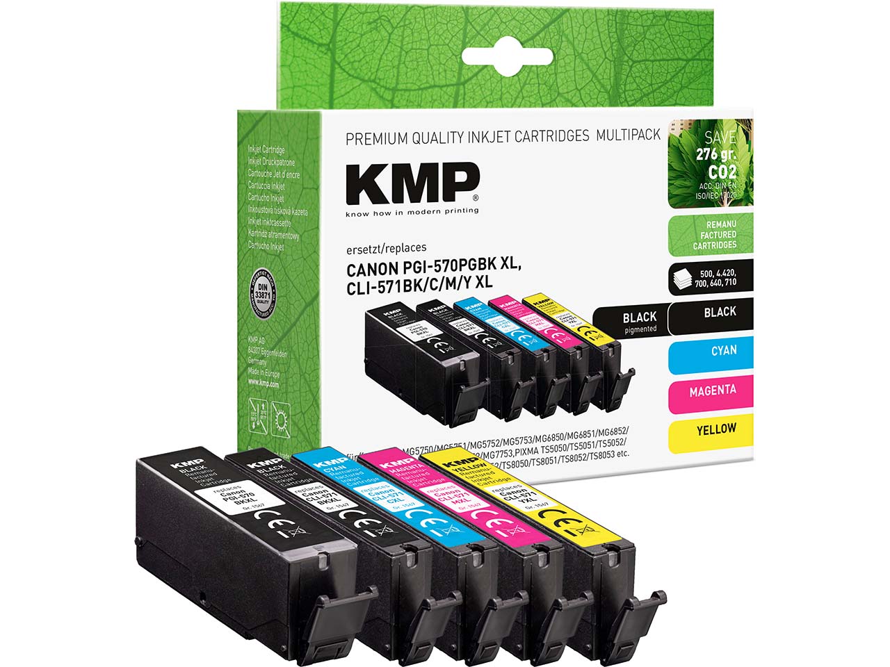 KMP Tintenpatrone ersetzt Canon PGI-570 PGBK/CLI-571BK schwarz, cyan, magenta, gelb