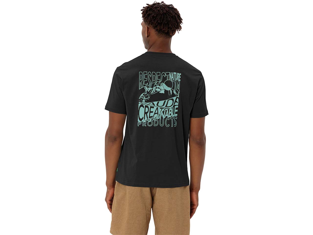 VAUDE Herren-T-Shirt "Spirit II" mit Rückenaufdruck, black, Gr. S