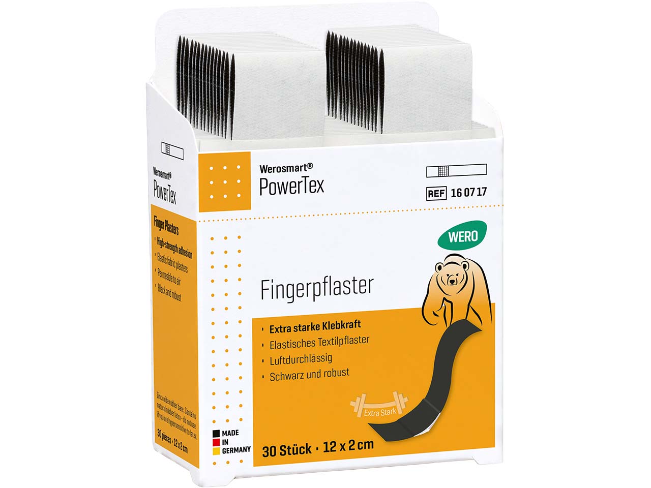 WERO Werosmart PowerTex Fingerpflaster, 12 x 2 cm, 30 Stück für WERO Smart Box