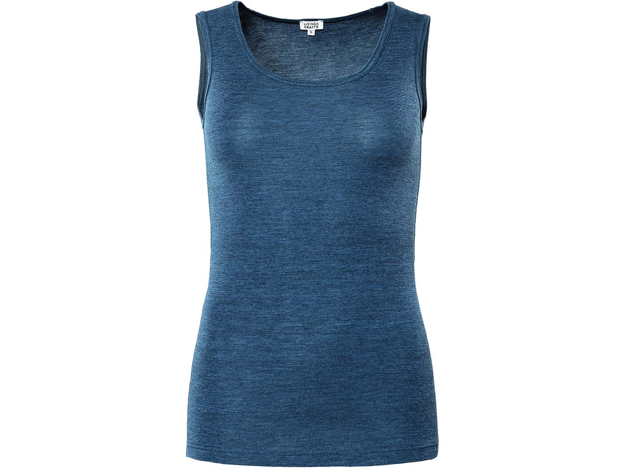 Living Crafts Bio-Damen-Tanktop "BERYL" mit Rundhalsausschnitt, mid blue, Gr. XL