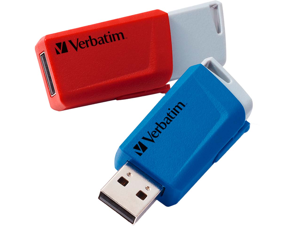 Verbatim USB-Stick "Store'n'Click" USB 2.0, 32 GB, rot, blau, 2 Stk.