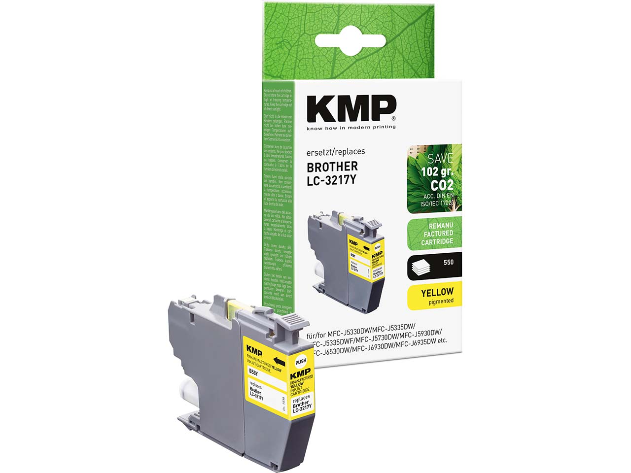 KMP Tintenpatrone ersetzt Brother LC-3217Y gelb