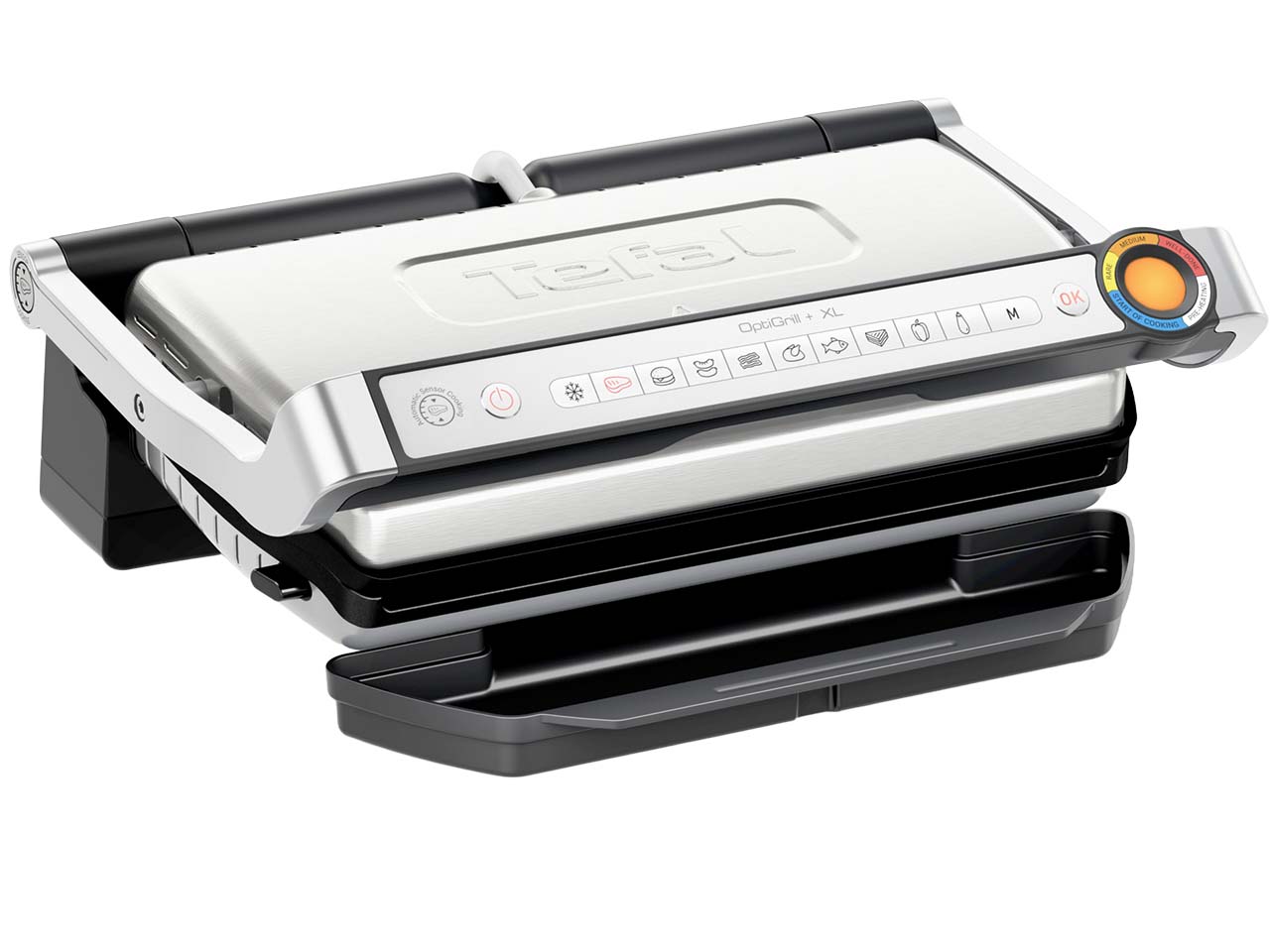 Tefal Kontaktgrill "OptiGrill XL GC727D", schwarz/silber